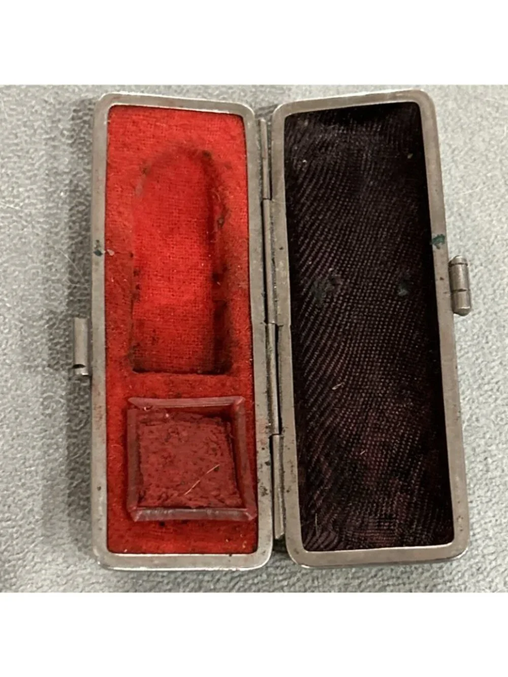 Chinese Seal Box with Bronze Foo Dog Handle with Seal & Red Paste, 19th Century